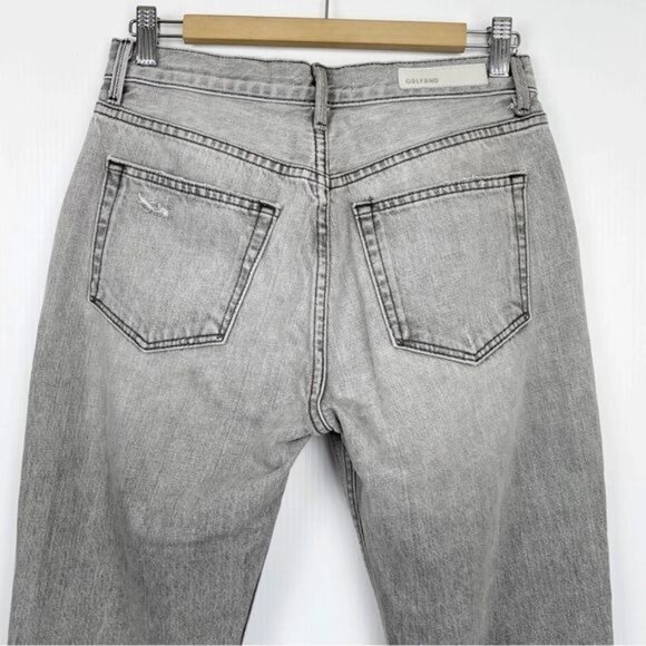 GRLFRND Karolina Lead Gray high rise distressed Ankle Denim Jeans 28 - Picture 5 of 9